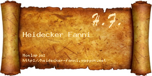 Heidecker Fanni névjegykártya